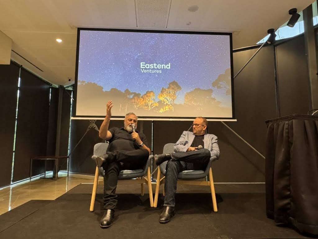 Con from Funds SA and JD Sheard on stage at the LP Breakfast